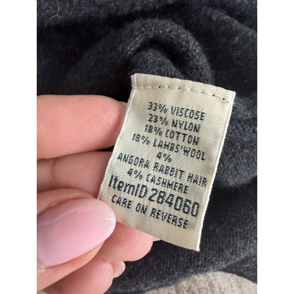 LL Bean Gray Pintuck Henley Long Sleeve Shirt Womens Medium Wool Cashmere - Picture 4 of 8